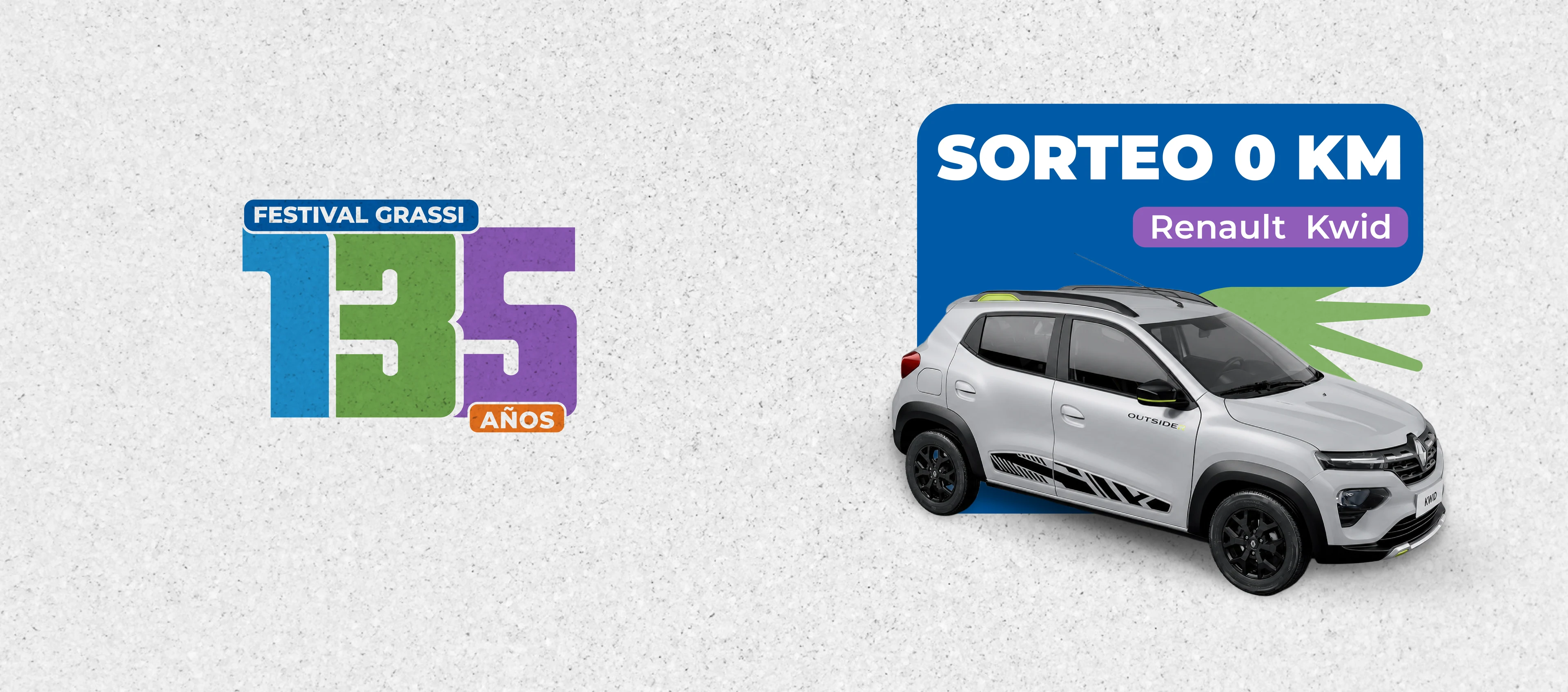 Festival Grassi 135 años. Sorteo 0 KM: se sortea un Renault Kwid.